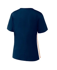 Wear by Erin Andrews Women's Navy Detroit Tigers Notch Neck Cropped T-Shirt