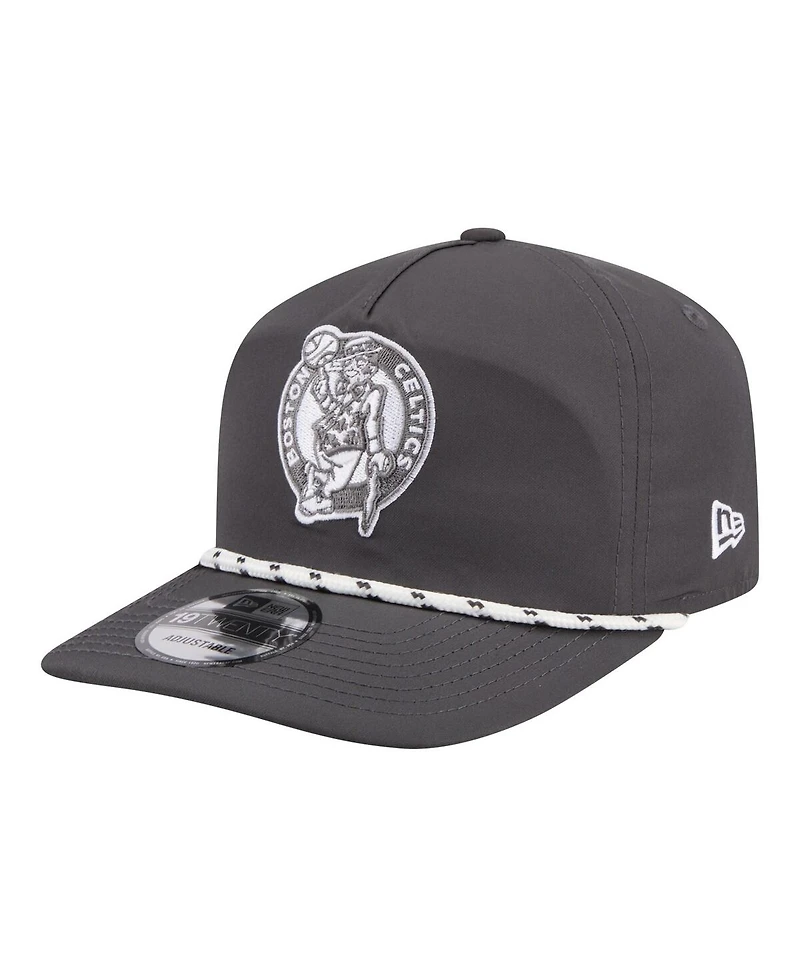 New Era Men's Graphite Boston Celtics Tonal Rope 19TWENTY Adjustable Hat