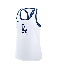 Nike Women's White Los Angeles Dodgers Tri-Blend Dri-fit Racerback Tank Top