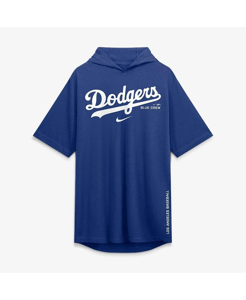 Nike Men's Royal Los Angeles Dodgers Arched Wordmark Tri-Blend Hooded T-Shirt