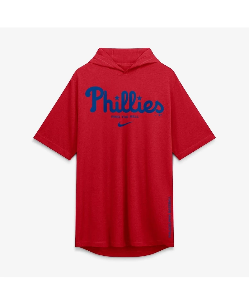 Nike Men's Red Philadelphia Phillies Arched Wordmark Tri-Blend Hooded T-Shirt