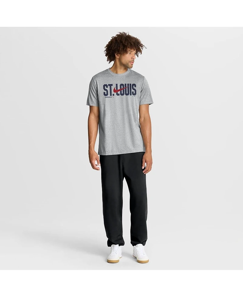 Nike Men's Heather Gray St. Louis Cardinals Swoosh Legend Dri-fit T-Shirt