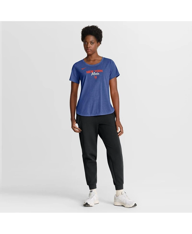 Nike Women's Heather Royal New York Mets Arched Tri-Blend T-Shirt