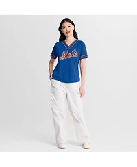 Fanatics Women's Royal New York Mets Diva Race Ahead Raglan V-Neck T-Shirt