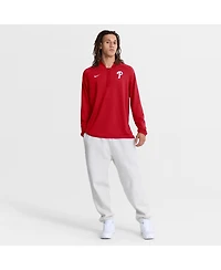 Nike Men's Red Philadelphia Phillies Authentic Collection Dri-fit Raglan Half-Zip Pullover Sweatshirt