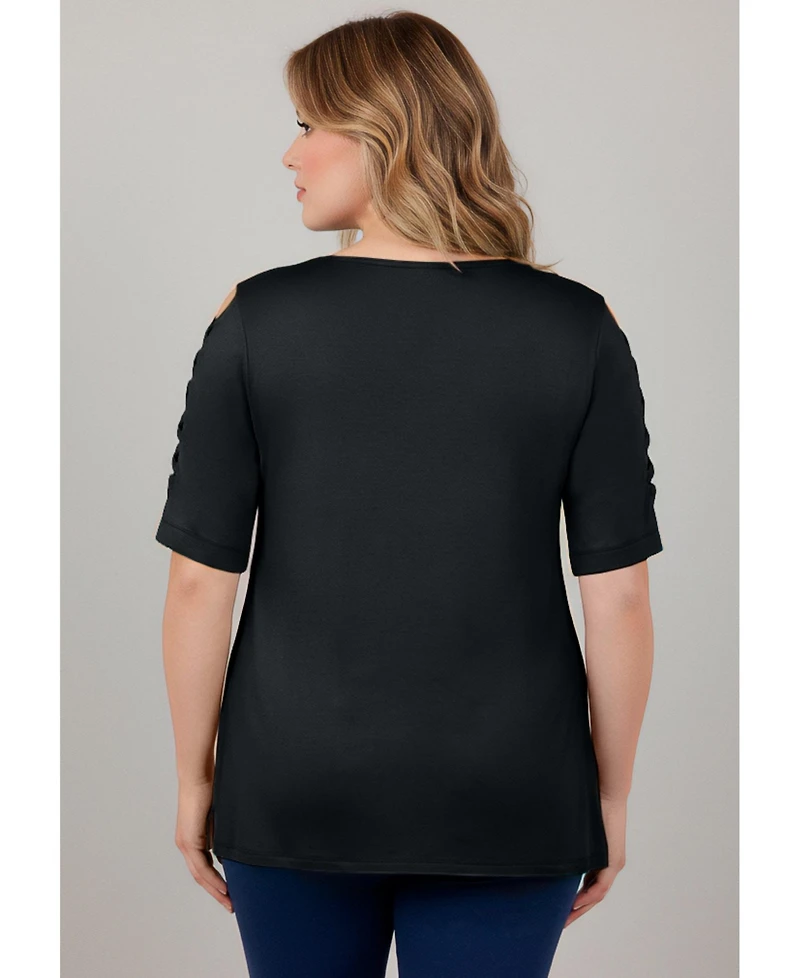 Avenue Women's Lattice Sleeve Tunic