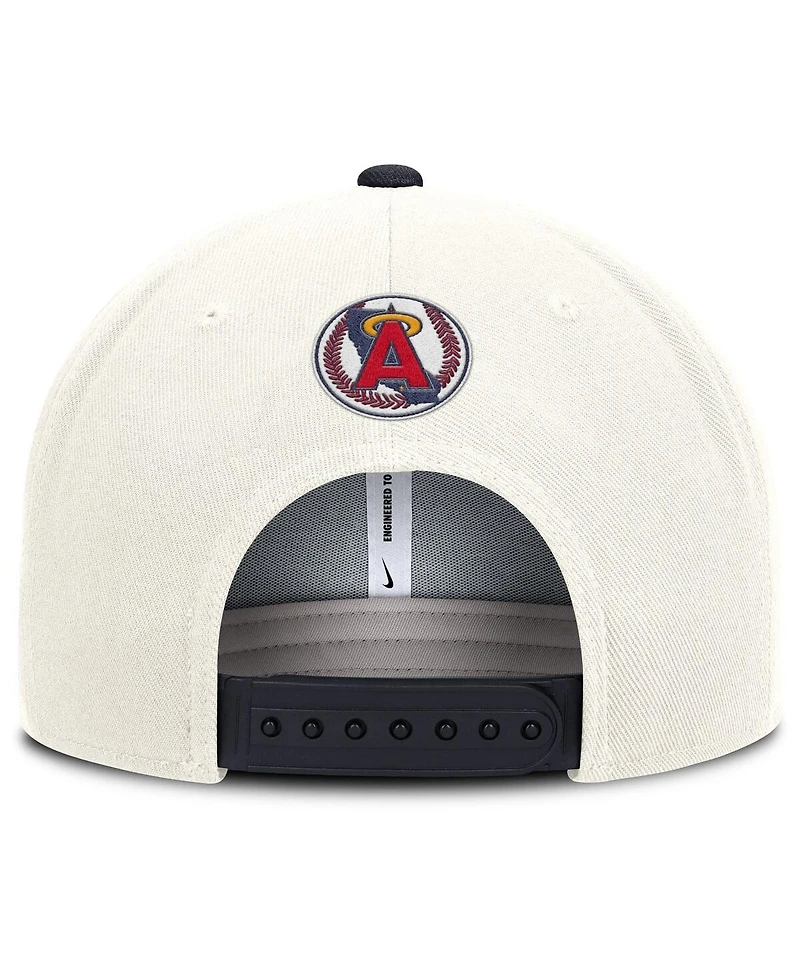 Nike Men's Cream/Navy California Angels Cooperstown Pro Dri-fit Snapback Hat