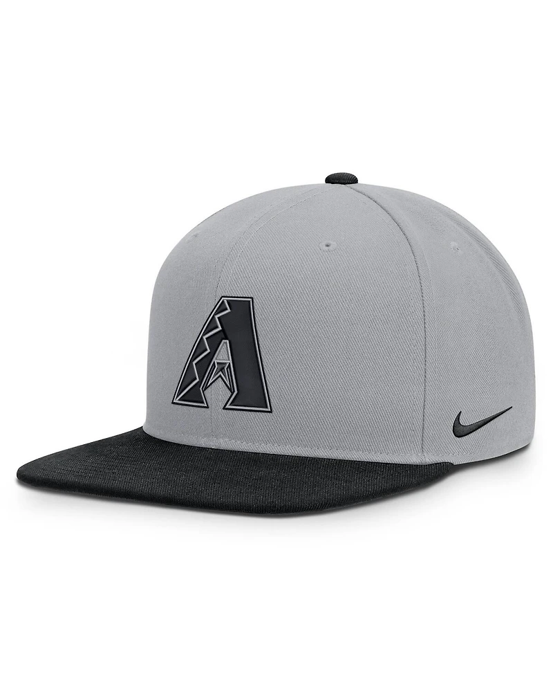 Nike Men's Gray/Black Arizona Diamondbacks Primetime Pro Dri-fit Snapback Hat