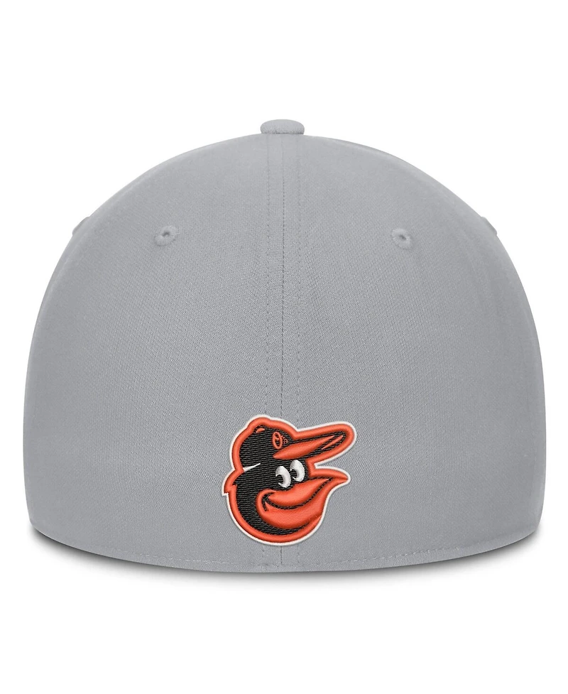 Nike Men's Gray Baltimore Orioles Primetime Rise Dri-fit Flex Hat