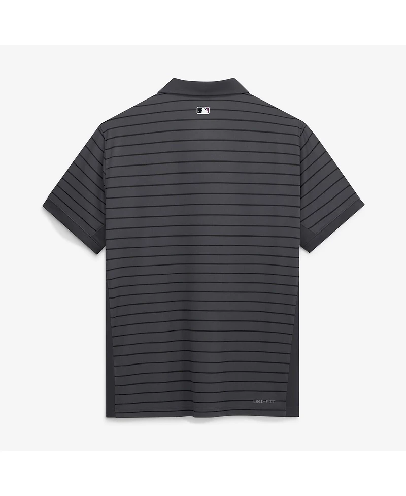 Nike Men's Anthracite/Black New York Mets Authentic Collection City Connect Striped Victory Dri-fit Polo Shirt