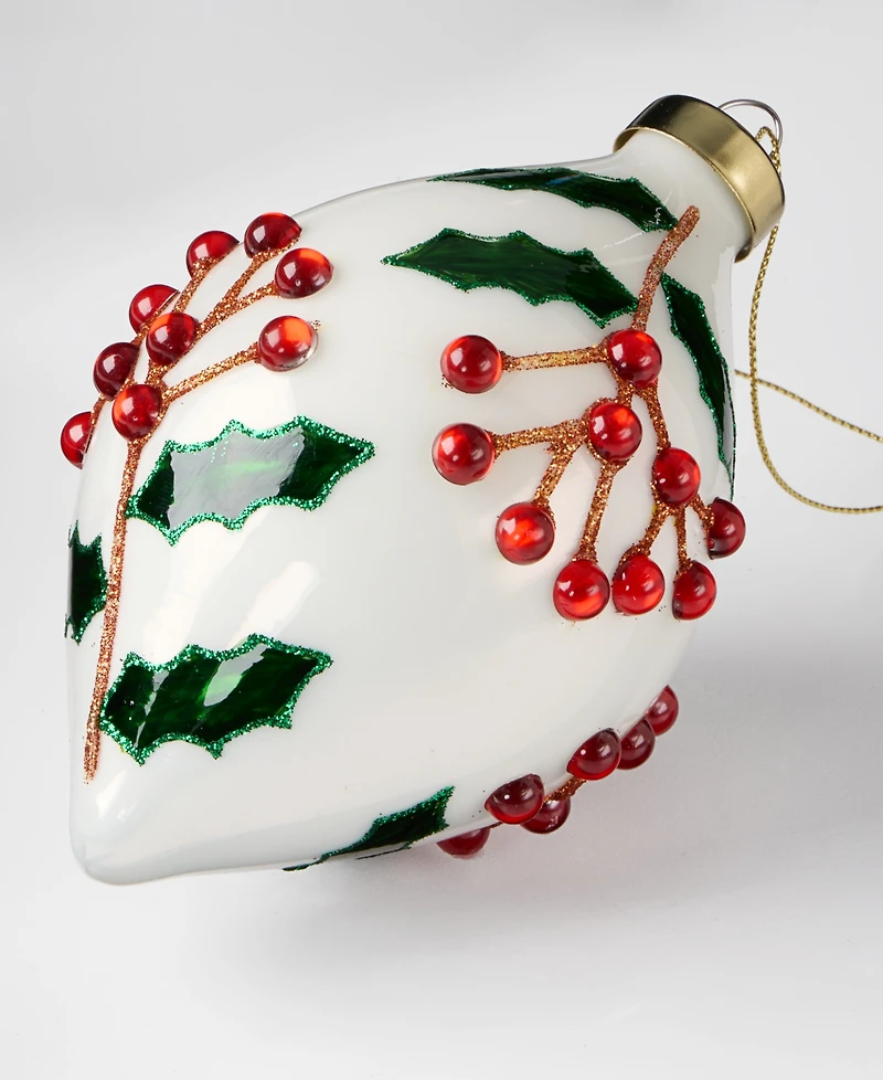 Holiday Lane Christmas Cheer Glass Drop Ornament, Macy's Exclusive