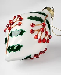 Holiday Lane Christmas Cheer Glass Drop Ornament, Macy's Exclusive