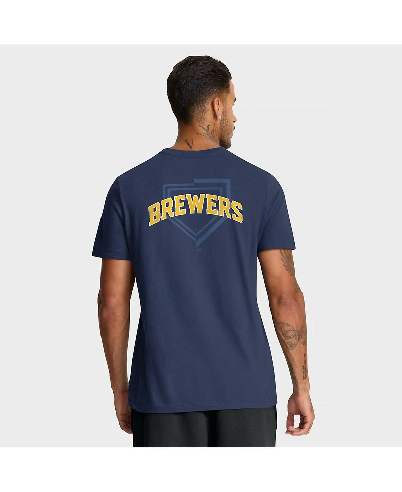 Nike Men's Navy Milwaukee Brewers Primetime 2-Hit T-Shirt