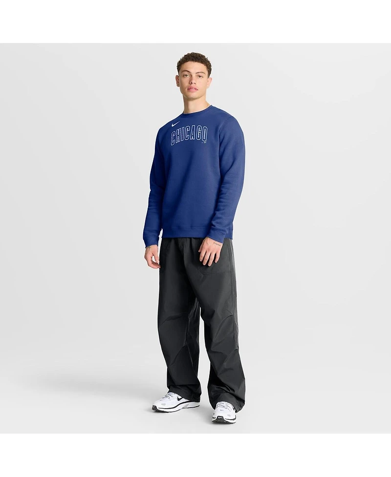Nike Men's Royal Chicago Cubs Primetime Wordmark Sweatshirt