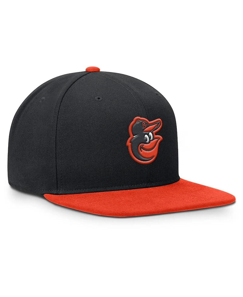 Nike Men's Black/Orange Baltimore Orioles Primetime Pro Dri-fit Snapback Hat