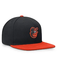 Nike Men's Black/Orange Baltimore Orioles Primetime Pro Dri-fit Snapback Hat