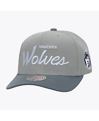Mitchell & Ness Men's Gray Minnesota Timberwolves Thunderstorm Head Coach Pro Crown Snapback Hat