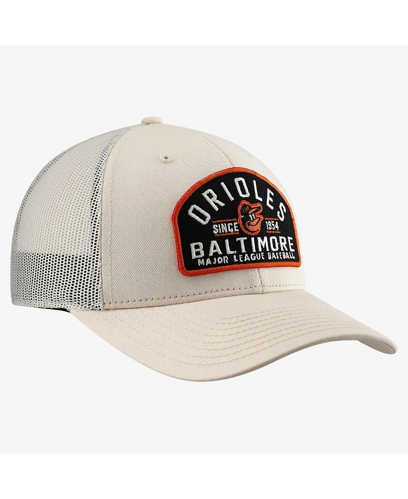'47 Brand Men's Cream Baltimore Orioles Leland Adjustable Trucker Hat