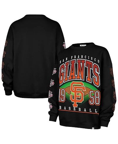 '47 Brand Women's Black San Francisco Giants Trendy Team Go Big Oversized Sweatshirt