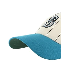 '47 Brand Men's x Rawlings Natural/Teal Seattle Mariners Pinstripe Clean Up Adjustable Hat