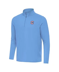 Antigua Men's Powder Blue Chicago Cubs Alternate Logo Intent Quarter-Zip Pullover Sweatshirt
