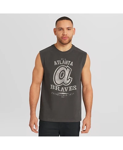 Darius Rucker Collection by Fanatics Men's Charcoal Atlanta Braves Muscle Tank Top