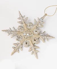 Holiday Lane Christmas Giltters Silver Snowflake Ornament, Macy's Exclusive