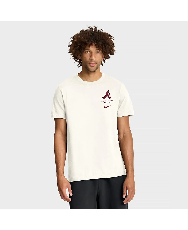 Nike Men's Cream Atlanta Braves Primetime 2-Hit T-Shirt
