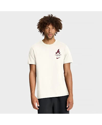 Nike Men's Cream Atlanta Braves Primetime 2-Hit T-Shirt