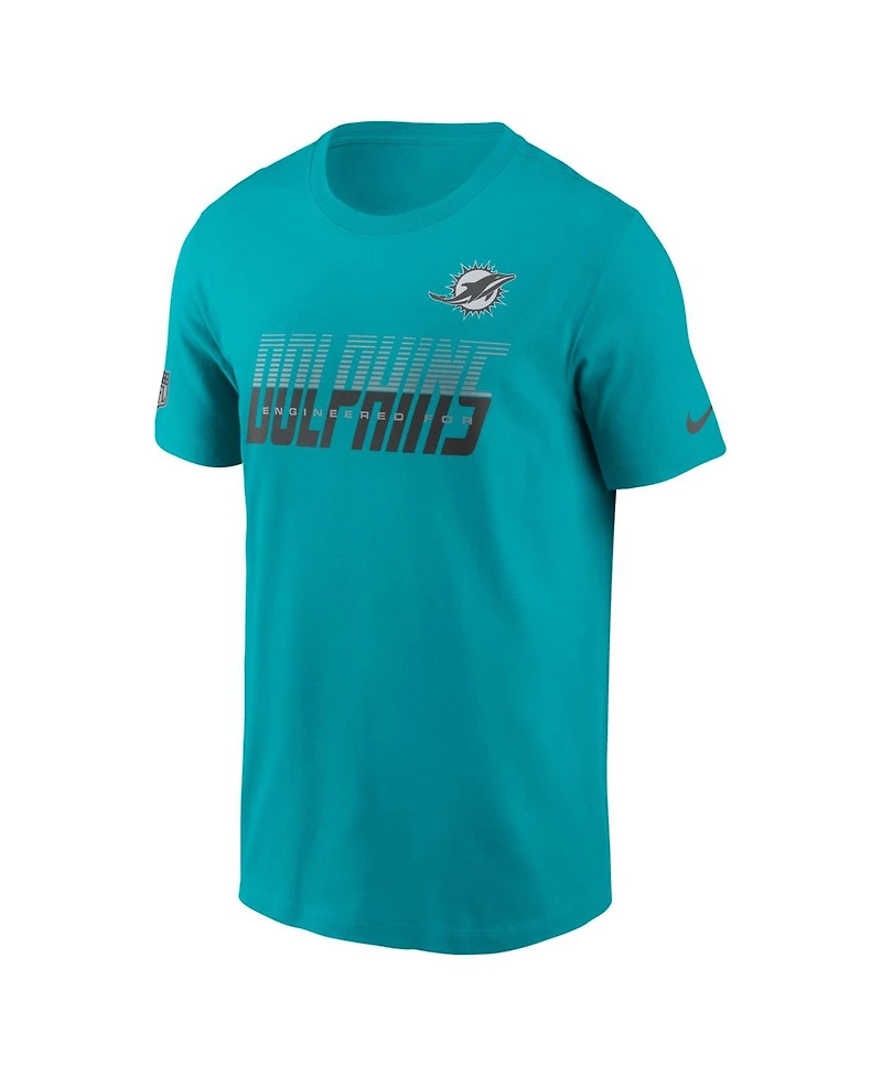 Nike Men's Aqua Miami Dolphins Sideline Dri-fit T-Shirt