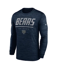 Nike Men's Navy Chicago Bears Sideline Offensive Transition Velocity Dri-fit Long Sleeve T-Shirt