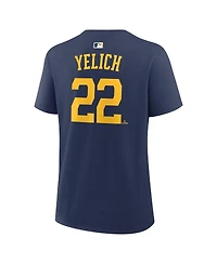 Nike Women's Christian Yelich Navy Milwaukee Brewers Name and Number T-Shirt