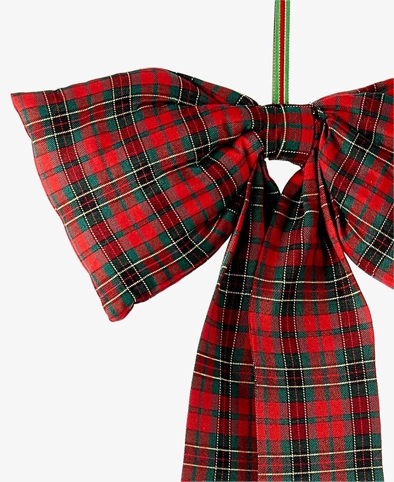 Holiday Lane Cozy Cabin Plaid Bow Ornament with Clip, Macy's Exclusive
