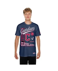 New Era Men's Navy Cleveland Guardians Oversized Throwback Distressed T-Shirt