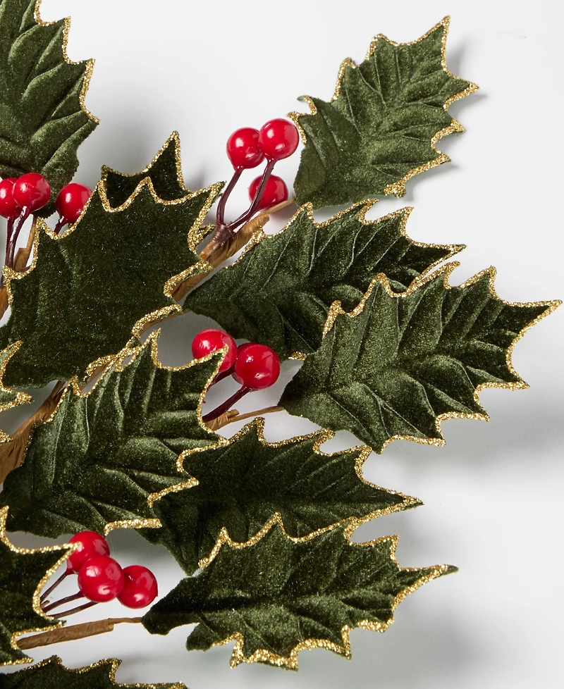 Holiday Lane Cozy Cabin Leaves Pick with Berries, Macy's Exclusive