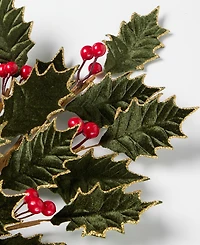 Holiday Lane Cozy Cabin Leaves Pick with Berries, Macy's Exclusive
