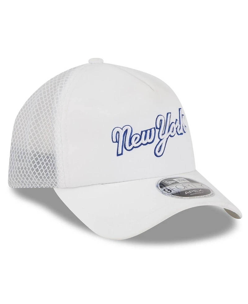 New Era Men's White New York Mets 2026 Batting Practice Apex 9FORTY Adjustable Trucker Hat