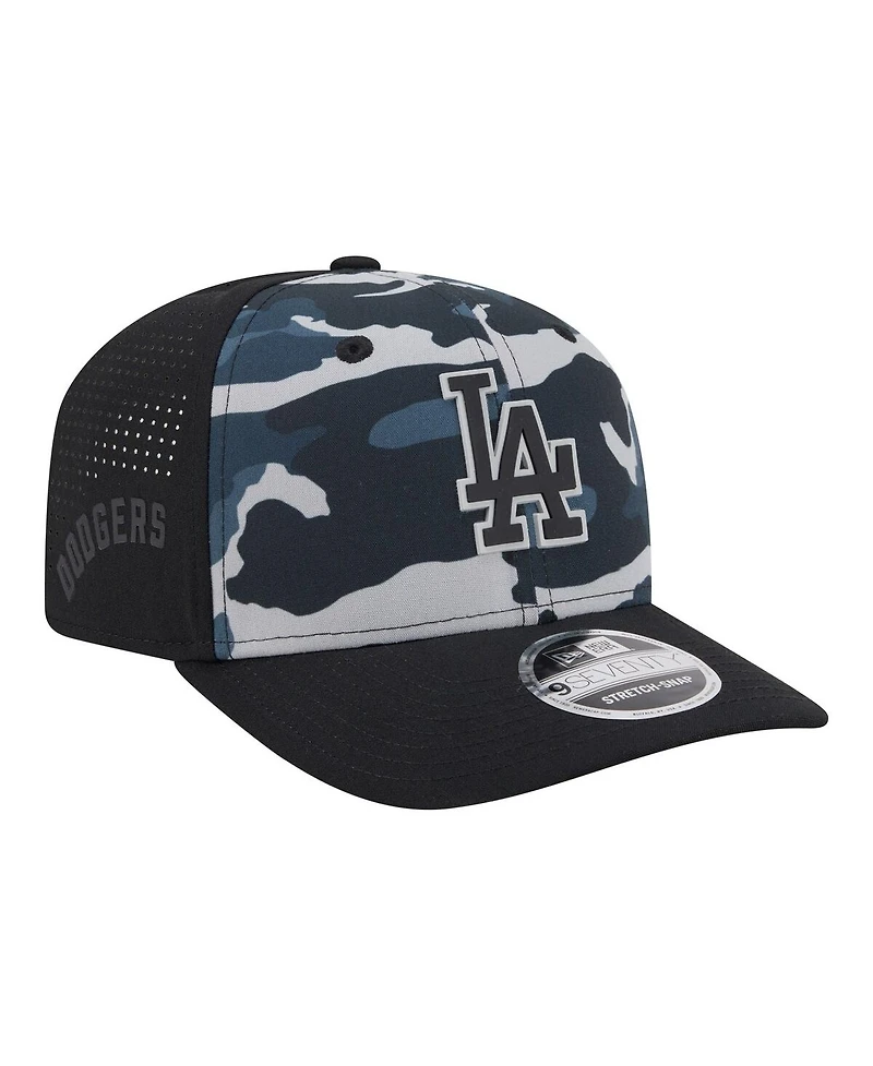 New Era Men's Black Los Angeles Dodgers Tonal Camo 9SEVENTY Stretch-Snap Hat