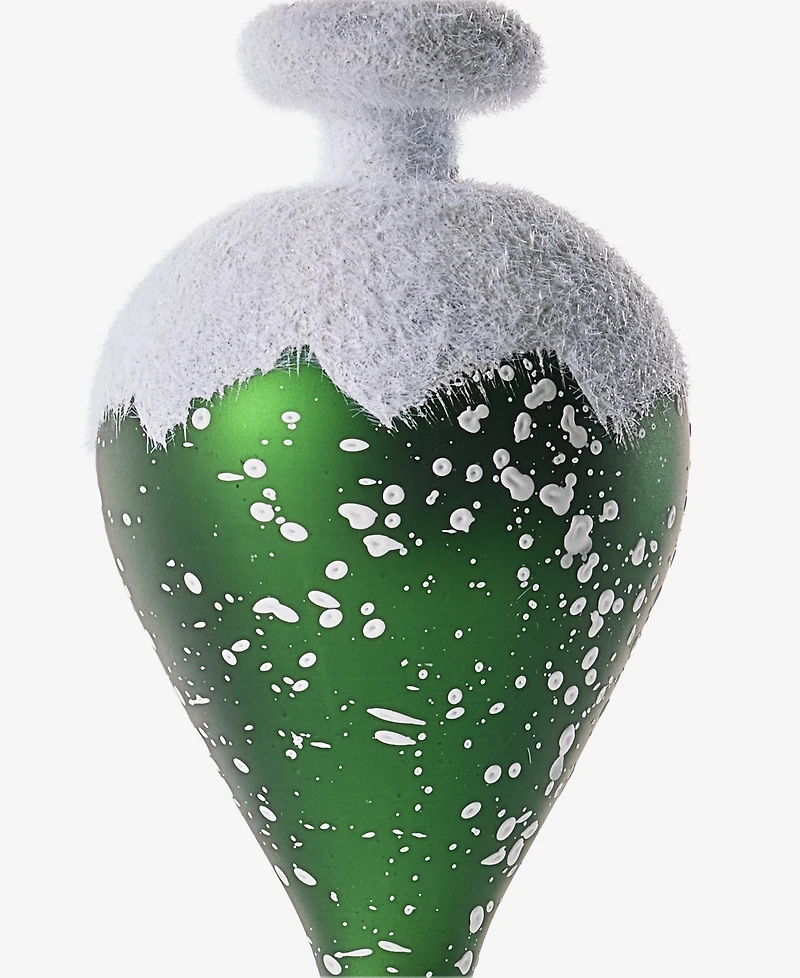 Holiday Lane Cozy Cabin Green Snowy Finial Ornament, Macy's Exclusive