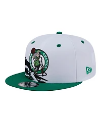 New Era Men's and Women's White/Kelly Green Boston Celtics Swept 9FIFTY Snapback Hat