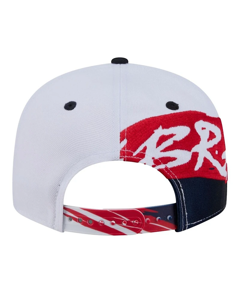 New Era Men's White/Navy Atlanta Braves 9FIFTY Snapback Hat