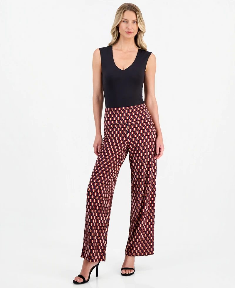 Anne Klein Petite Wide Leg Pull-On Palazzo Pants