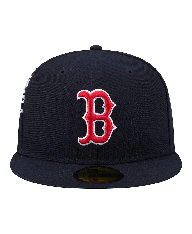 New Era Men's Navy Boston Red Sox Hidden Hit 59FIFTY Fitted Hat
