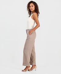 Anne Klein Women's High Rise Cuffed Straight-Leg Pants