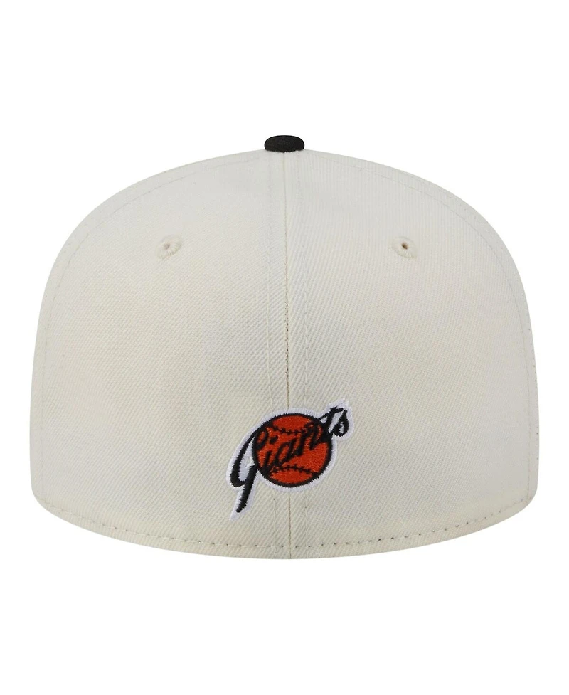 New Era Men's Cream San Francisco Giants Two-Tone Stitch 59FIFTY Fitted Hat