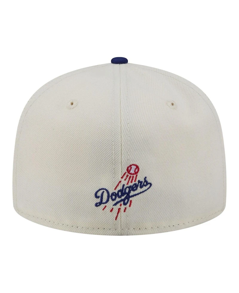 New Era Men's Cream Los Angeles Dodgers Two-Tone Stitch 59FIFTY Fitted Hat