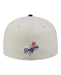 New Era Men's Cream Los Angeles Dodgers Two-Tone Stitch 59FIFTY Fitted Hat