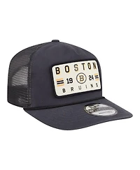 New Era Men's Charcoal Boston Bruins Washed Patch 19TWENTY Trucker Adjustable Hat