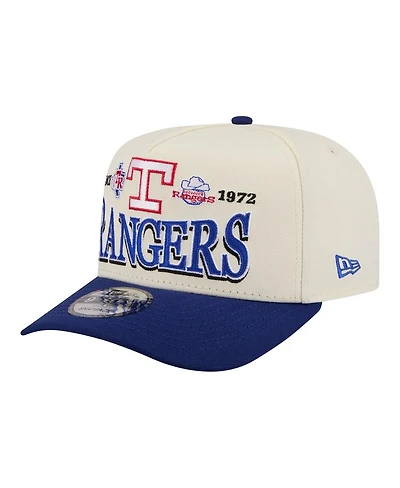 New Era Men's Cream Texas Rangers Throwback Tri-Hit A-Frame 9FIFTY Adjustable Hat