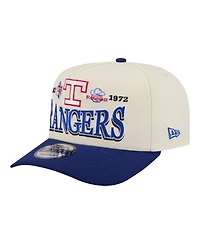 New Era Men's Cream Texas Rangers Throwback Tri-Hit A-Frame 9FIFTY Adjustable Hat
